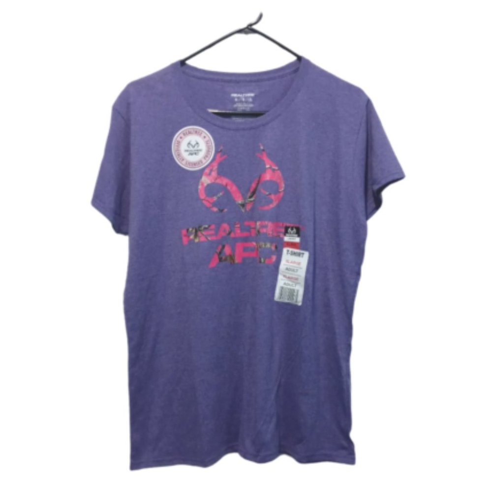 Realtree APC Women's Short Sleeve T-Shirt Purple Size XL